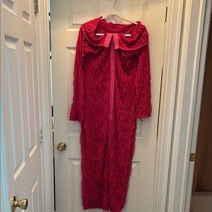 Pink Fringe Long Dress, size Large, better fit for a medium size.